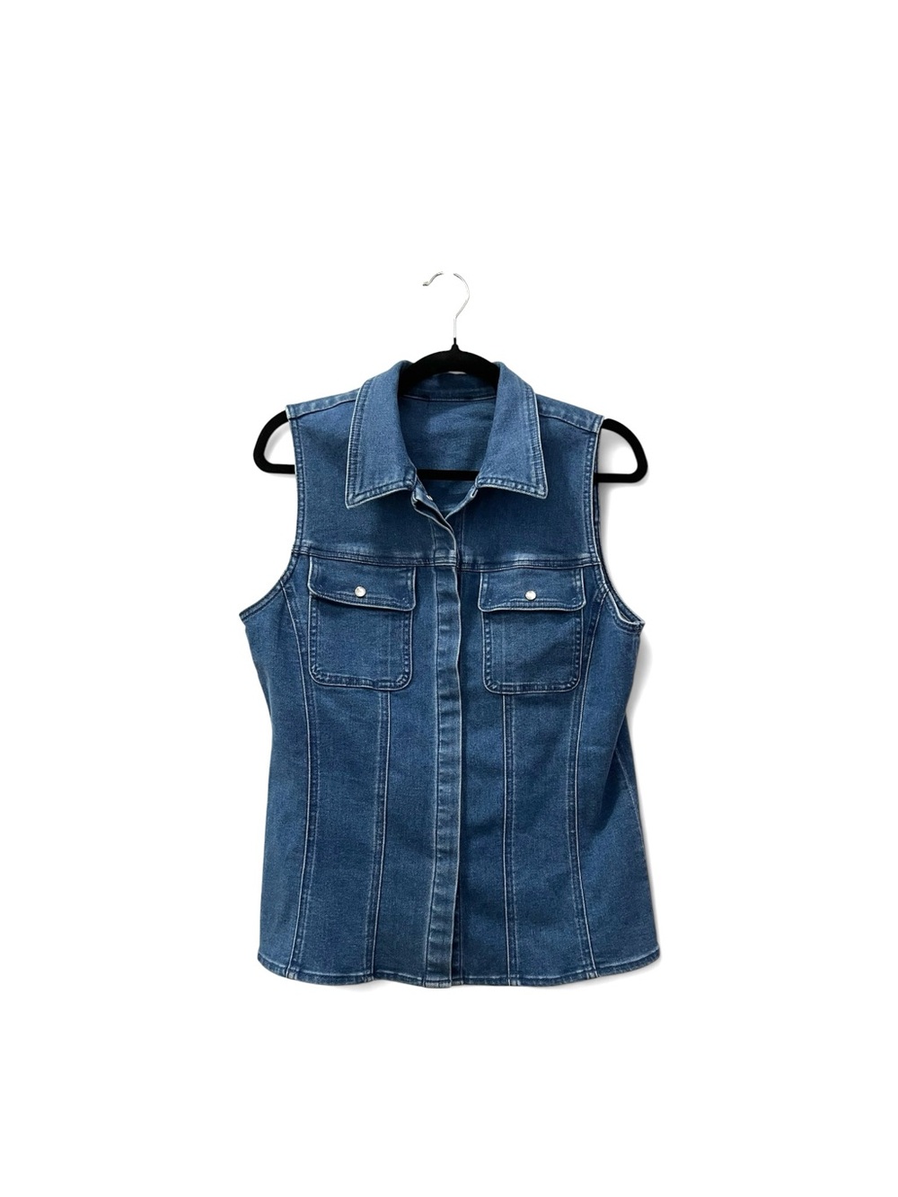 Sanctuary Stretch Denim Sleeveless Shirt Vest XB9247M3